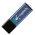 USB 2.0 Rectangle Aluminum Flash Drive AL w/ Black Cap (4 GB)